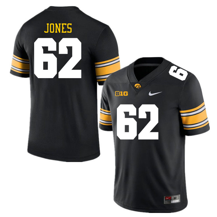 Iowa Hawkeyes #62 Cal Jones College Football Jerseys Stitched Sale-Black